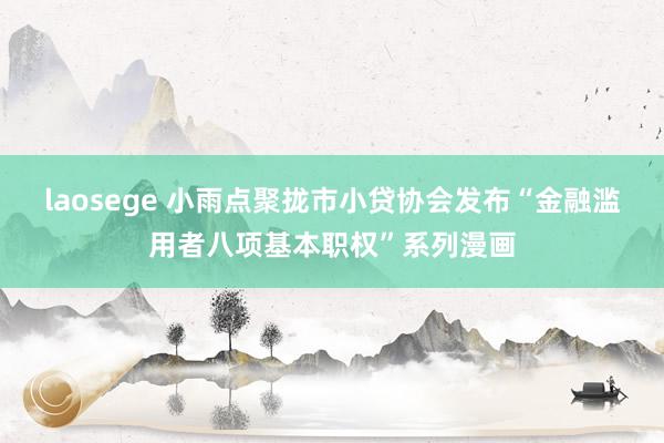 laosege 小雨点聚拢市小贷协会发布“金融滥用者八项基本职权”系列漫画